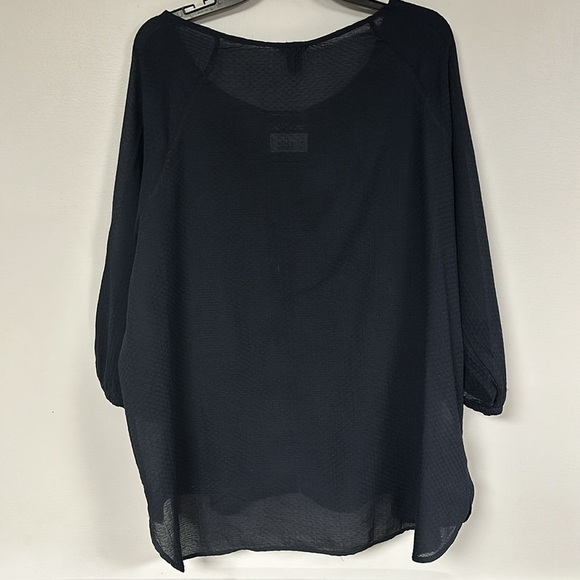 NWT Eddie Bauer Women’s Dark Navy Blue Button Down Cotton Blouse Size 2XL NWT - Picture 3 of 10